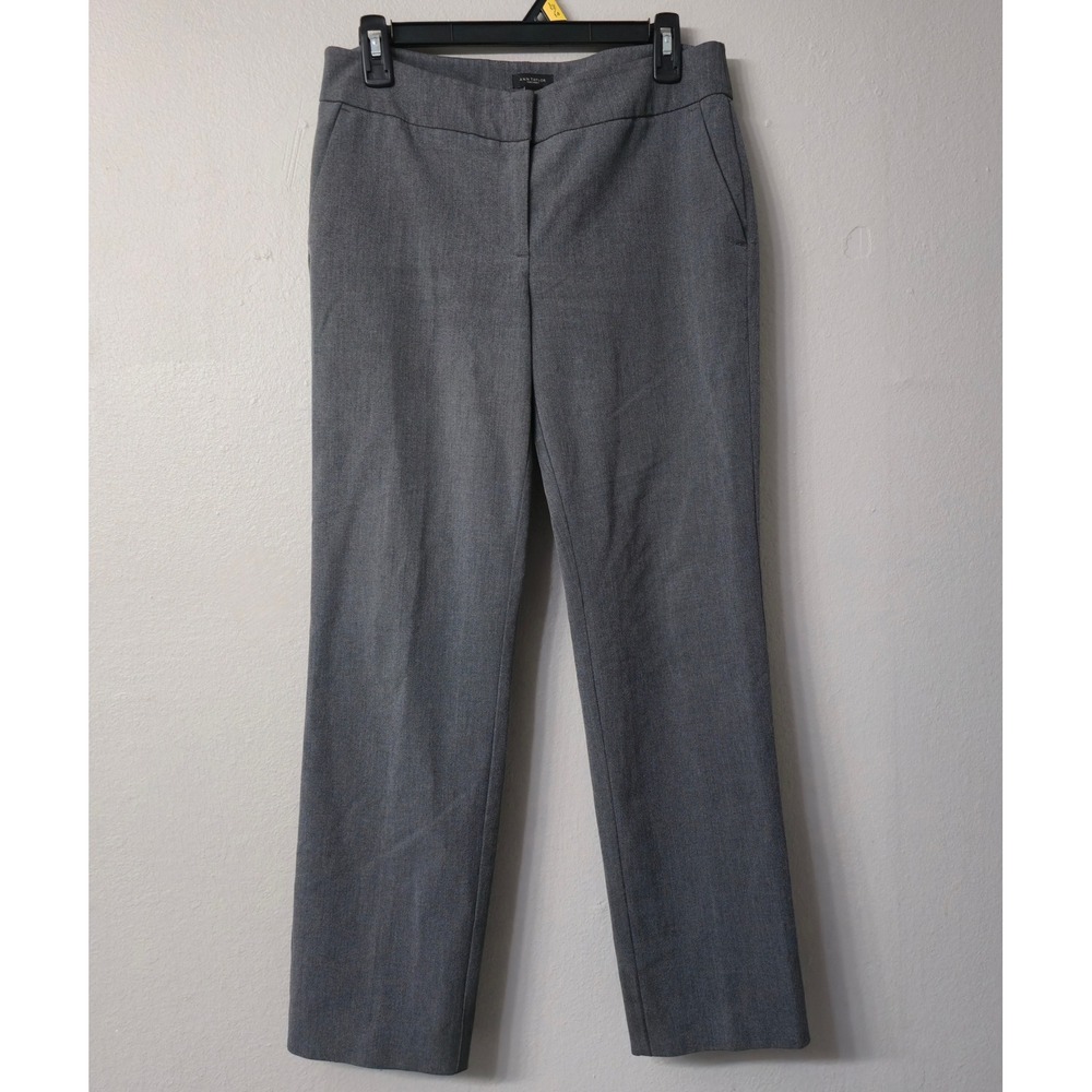 Ann Taylor Factory Womens Gray Straight Leg Dress Pants Size 2 Professional Work